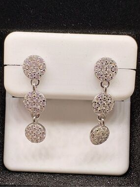 Sterling Silver Moissanite Drop Dangle Earrings